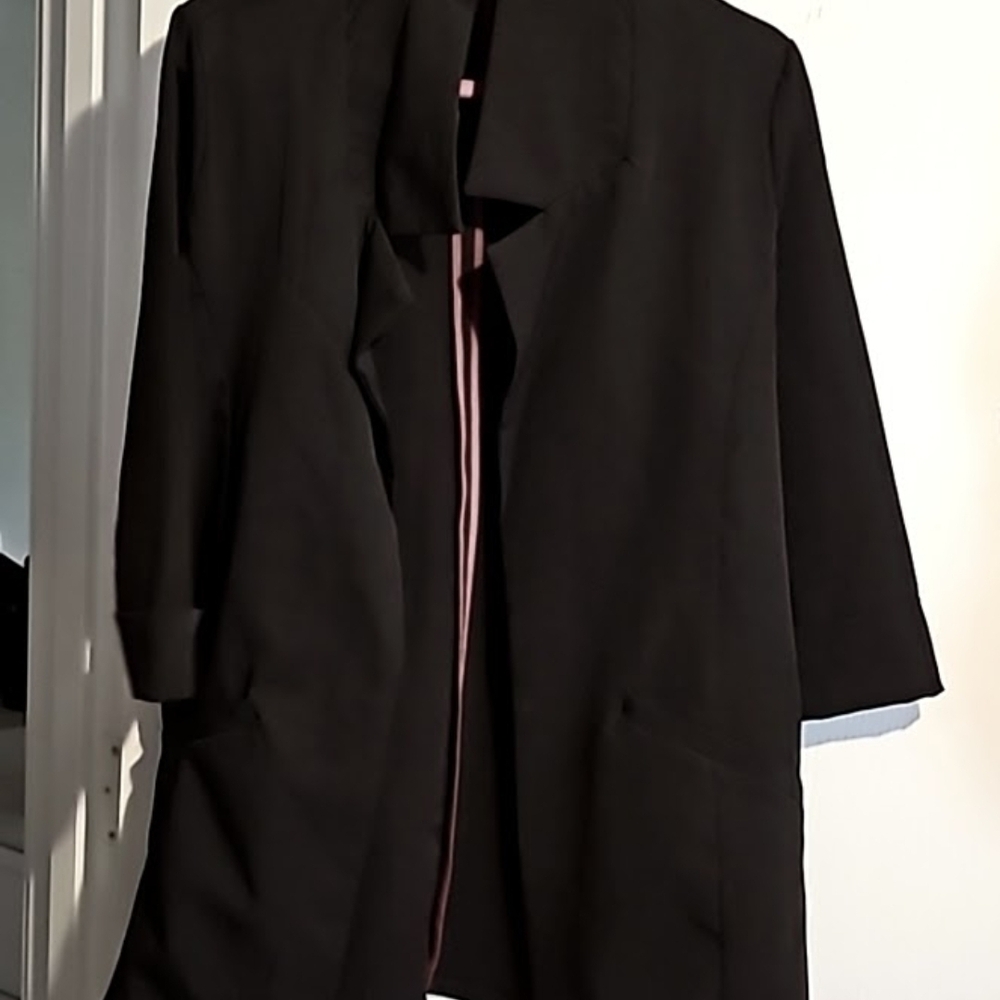 Kohl's Black Open-Front Blazer Jacket oversized Small